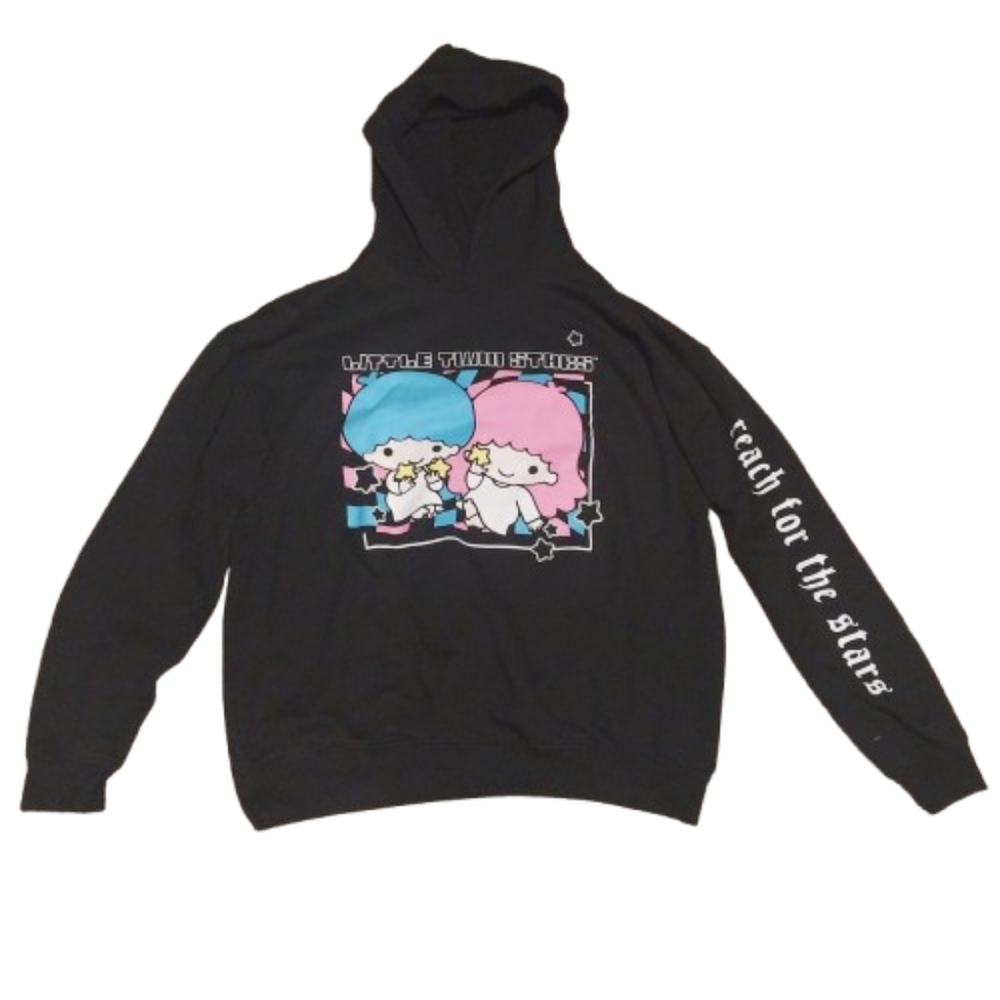 Sanrio Little Twin Stars Hoodie Sweatshirt Pastel Cute Black Sweater Kawaii Pink